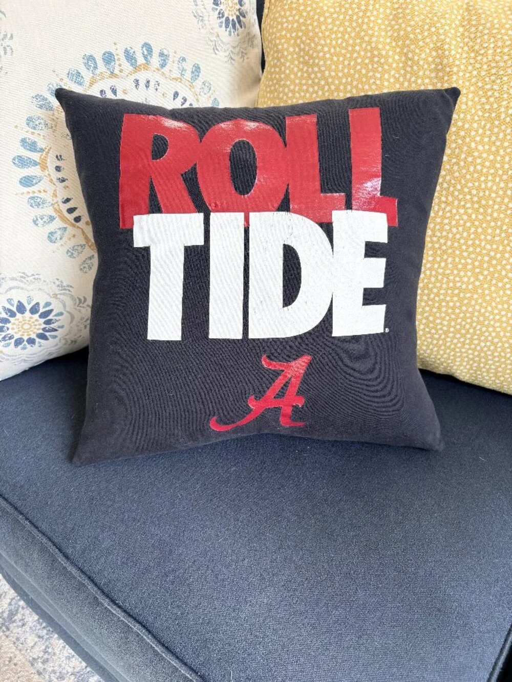 University of Alabama Roll tide reworked t-shirt throw pillow cover dorm decor